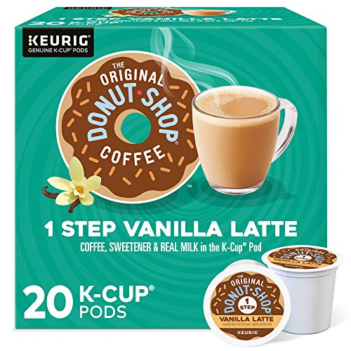 The Original Donut Shop Vanilla Latte, Single-Serve Keurig K-Cup Pods, Flavored Coffee, 20 Count - Vanilla Latte - 20 Count (Pack of 1)