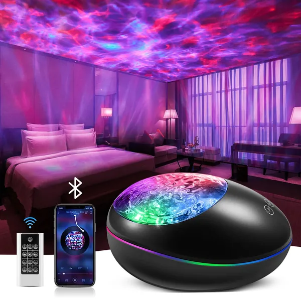 One Fire Galaxy Projector for Bedroom, 8 White Noise Galaxy Light Projector Star Lights for Bedroom, 48 Light Modes Star Projector Galaxy Light, Bluetooth Speaker Room Decorations Cool Lights for Room - 