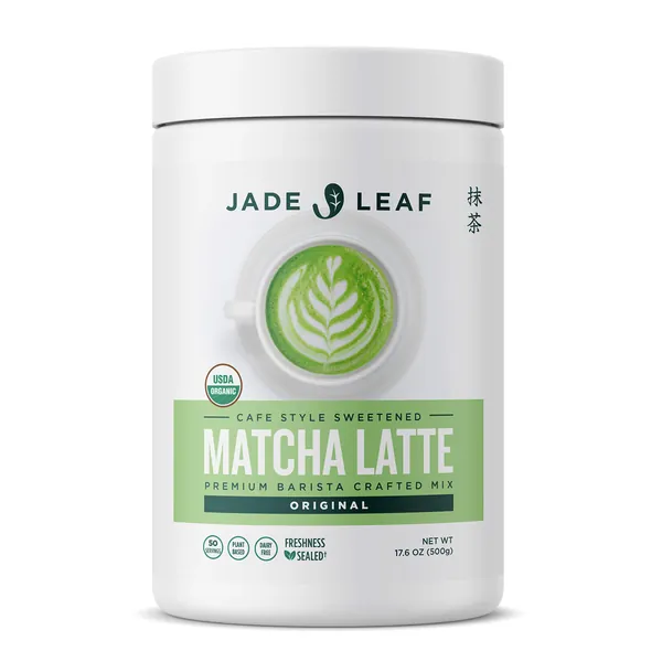 Jade Leaf Organic Matcha Latte Mix - Cafe Style Sweetened Blend - Sweet Matcha Green Tea Powder (1.1 Pound) - Original 1.1 Pound (Pack of 1)