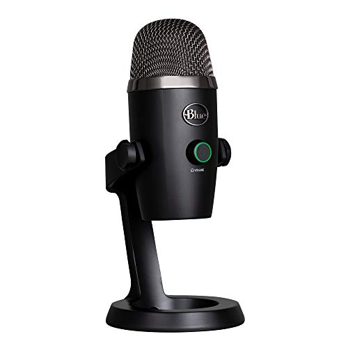 Logitech for Creators Blue Yeti Nano Premium USB Microphone for PC, Mac, Gaming, Recording, Streaming,Podcasting,Condenser Mic Blue VO!CE Effects, Cardioid&Omni, No-Latency Monitoring-Blackout - Microphone - Blackout