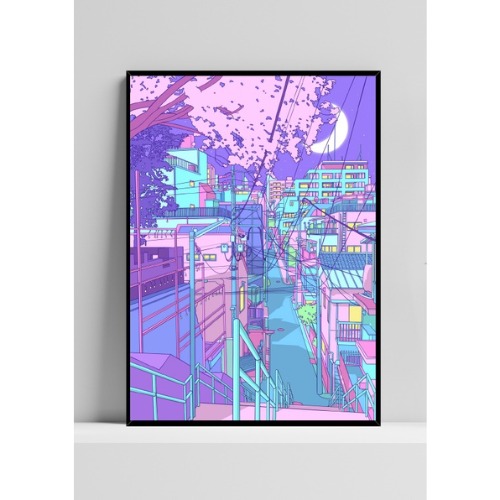 Quadro de mdf poster sem moldura Anime, Mangá, Tokyo paisagem