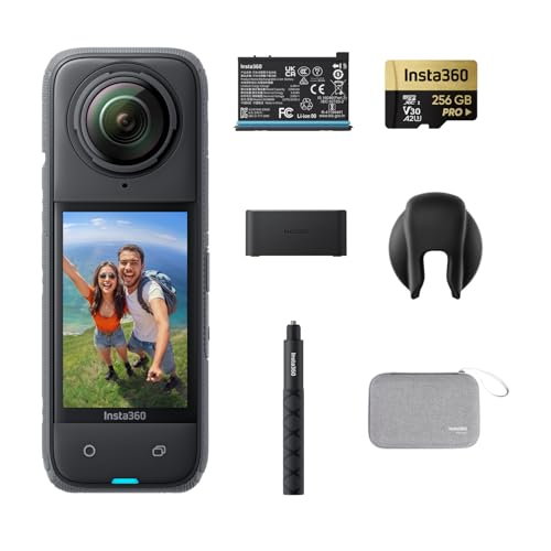 Insta360 X4 Endurance Bundle - 8K Waterproof 360 Action Camera, 4K Wide-Angle Video, Invisible Selfie Stick, Removable Lens Guards, 135 Min Battery Life, AI Editing, Stabilization, for Sports, Travel - Endurance Bundle