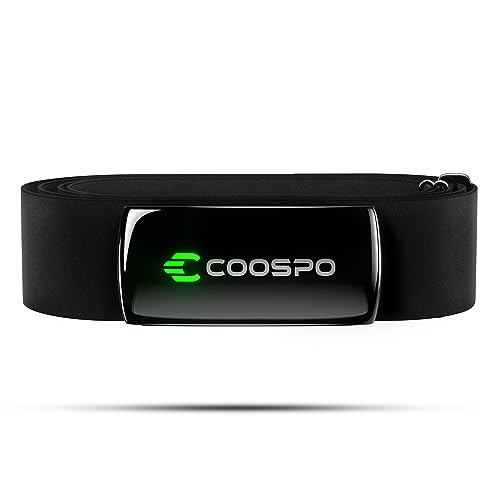 COOSPO Cardiofrequencemetre H9Z Rechargeable, Bluetooth 5.0 Ant+ Fitness Tracker HRM Capteur Fréquence Cardiaque, Étanche IP67 Ceinture Cardio Compatible avec Wahoo, Zwift, Strava, Elite HRV