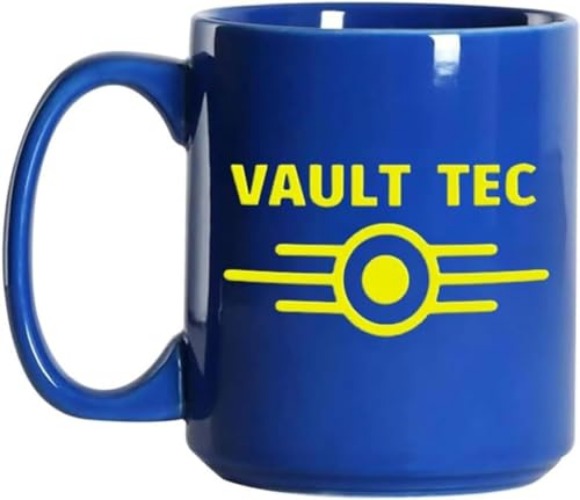 VaultTec Mug, Fall-Out VaultTec Coffee Mug,Coffee Cups Ceramic,Fall-Out Coffee Mug,11oz Blue Fall-Out Cup, Funny Coffee Mugs,Coffee Cups Reusable,Gaming Mugs for Gamers Drama Fans