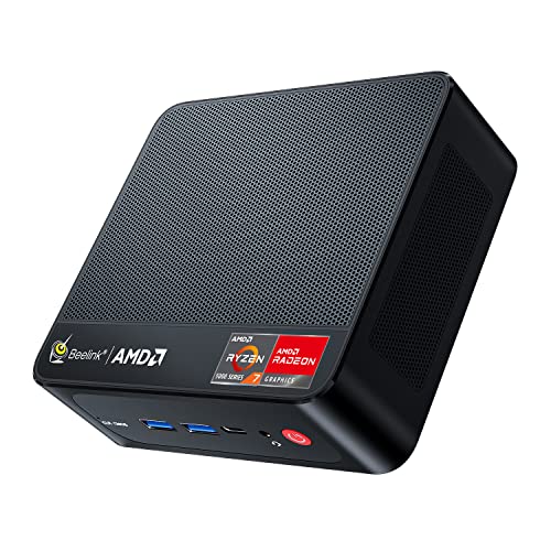Beelink SER5 Mini PC,AMD Ryzen 7 5700U(8C/16T,up to 4.3 GHz),Mini Computer 16GB DDR4 RAM 500GB M.2 SSD Graphics 8 core 1900 MHz Wifi6/BT5.2/HDMI+DP+Type-C,Support Three-Screen Display - AMD R7-5700U-16G+500G