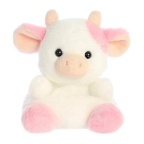 Aurora® Adorable Palm Pals™ Belle Strawberry Cow™ Stuffed Animal - Pocket-Sized Play - Collectable Fun - Pink 5 Inches