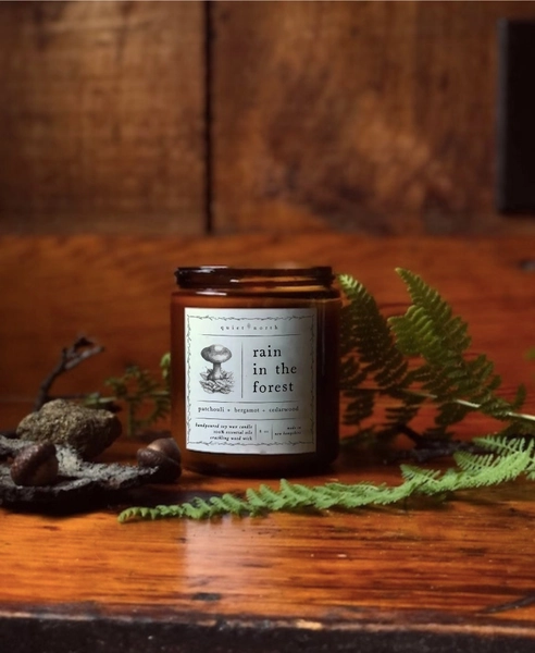 rain in the forest | essential oil candle | patchouli, bergamot, cedarwood | soy wax candle, all-natural candle