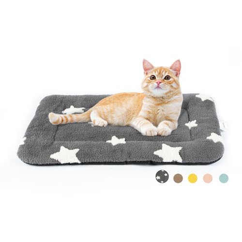 Mora Pets Cat Bed for Indoor Cats Washable Dog Crate Pad Dog Bed Mat for Small Dogs Pet Kennel Pad for 22 inch Cage Soft Flat Puppy Mattress Kitten Cushion Sleeping Anti-Slip Grey 22 x 13 - 22''L x 13''W x 1.5''Th - Grey