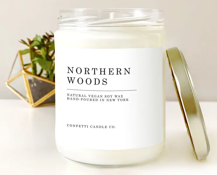Northern Woods Candle, Natural Soy Wax, Vegan, Handmade