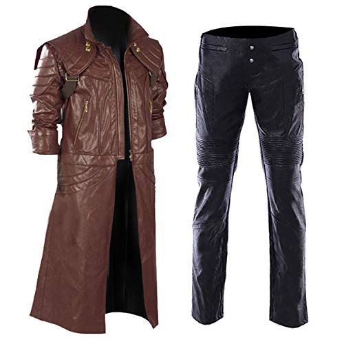 NM-Fashions Mens Devil Dante Cosplay Leather Costume - X-Large - Real Coat