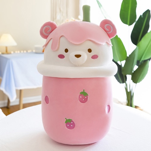 Beary Boba Plush Toys - 40cm / Pink Strawberry Boba
