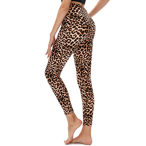 TNNZEET Leggings for Women, Black High Waisted Plus Size Maternity Workout Yoga Pants - No Pocket - Large-X-Large - A-leopard/ Cheetah