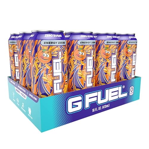G Fuel Orange Vibe Energy Drink, Sugar Free, Healthy Drinks, Zero Calorie, 300 mg Caffeine per Carbonated Can, Orange Creamsicle Flavor, Focus Amino, Vitamin + Antioxidants Blend - 12 Pack
