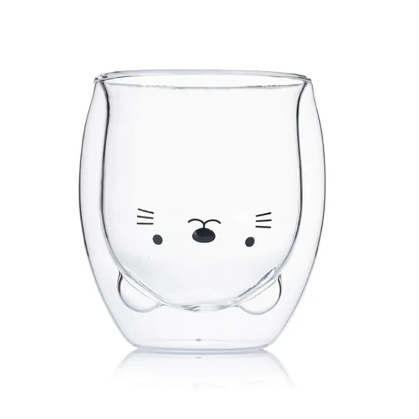 BigNoseDeer Tasse de café Double paroi isolée Coupe à Lunettes Animal Mignon thé Lait Tasses Cadeau Original pour Noël Action de grâces Copains (Chat)