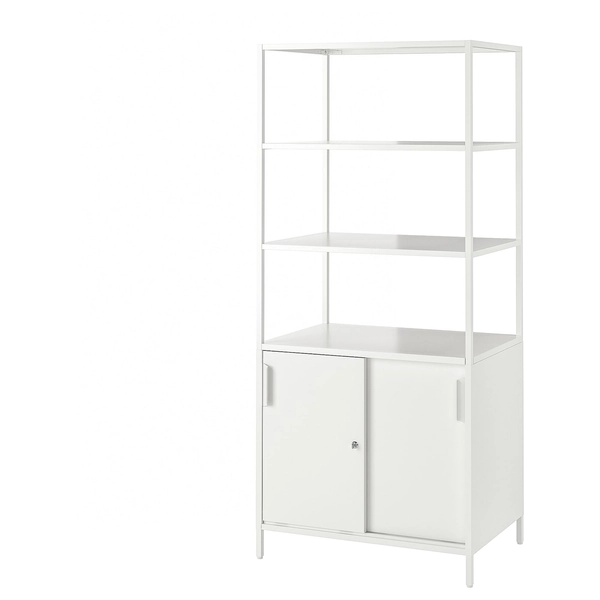 TROTTEN Cabinet with sliding doors - white 31 1/2x21 5/8x70 7/8 "