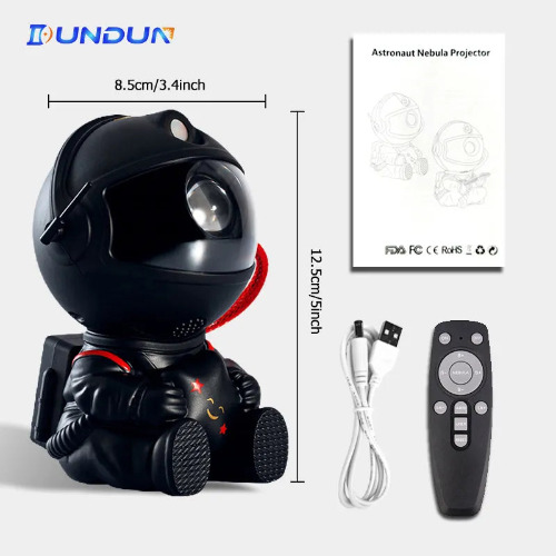 Astronaut Projector Galaxy Light with Remote Control - Black Star