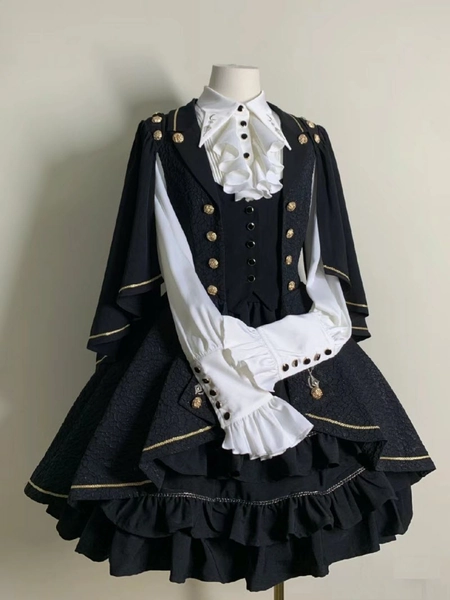 The Rules of Falling Moon Military Lolita Jacket, Blouse and Skirt