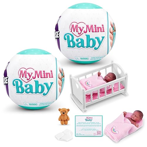 5 Surprise My Mini Baby Series 1 (2 Pack) by ZURU, Collectible Mystery Capsule, Toy for Girls, Realistic Miniature Baby, Playset and Accessories - 2 Pack - Modern