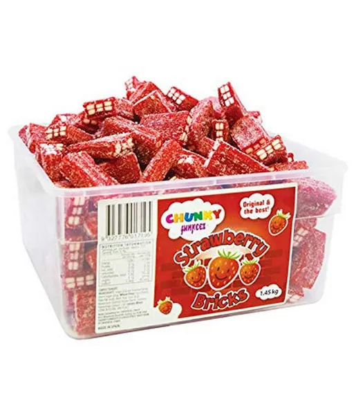 Chunky Funkeez Strawberry Bricks Lollies, 1.45 kg