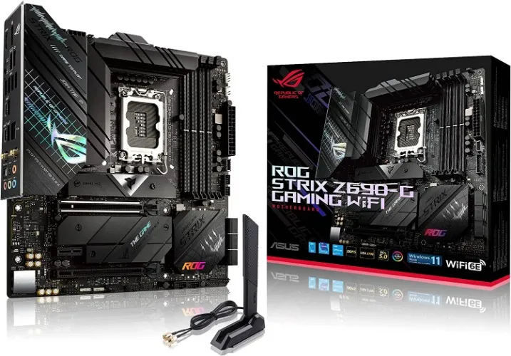 ASUS ROG Strix Z690-G Gaming WiFi 6E LGA 1700(Intel 12th Gen) Micro ATX Gaming Motherboard(PCIe 5.0,DDR5,14+1 Power Stages,2.5 Gb LAN,Thunderbolt 4,3xM.2,Front Panel USB 3.2 Gen 2x2 Type-C Connector)