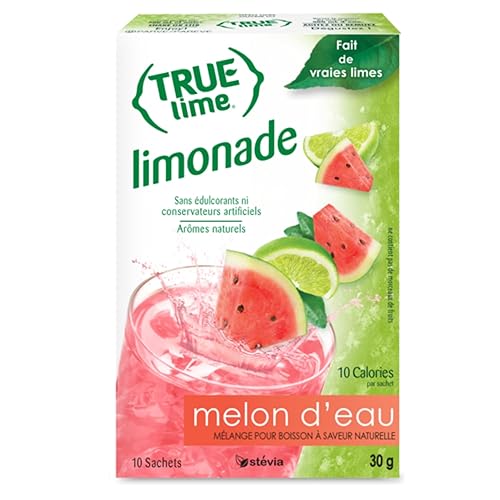 True Lime Watermelon Limeade Water Enhancer Drink Mix, Low-Calorie Powdered Drink Mix,Water Flavor Packets with Stevia (10 Packets) - 10 g (Pack of 1)