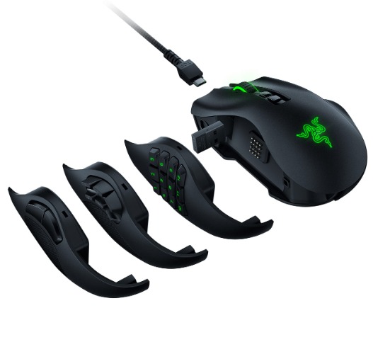 Razer Naga Pro Wireless Gaming Mouse: Interchangeable Side Plate w/ 2, 6, 12 Button Configurations - Focus+ 20K DPI Optical Sensor - Fastest Gaming Mouse Switch - Chroma RGB Lighting - Mouse Naga Pro