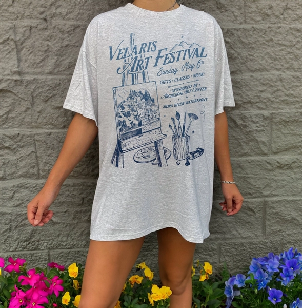 Velaris Art Festival Shirt | ACOTAR Night Court Licensed SJM Merch Feyre Archeron Nesta Rhysand Cassian Bookish TOG Crescent City Fan Hoodie