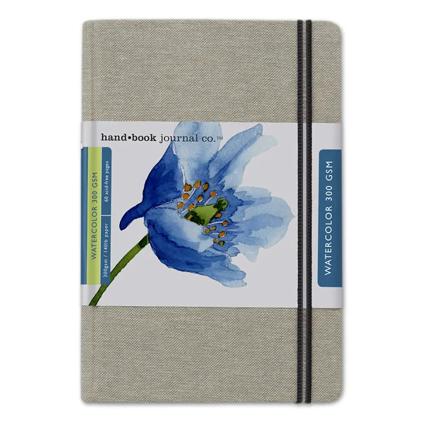 Handbook Journal Co. Artist Watercolor Sketchbook Journal, Large Portrait 8.25 x 5.5 Inches, 140lb / 300 GSM, Hardcover w/ Pocket - Large Portrait 140 lb / 300 gsm