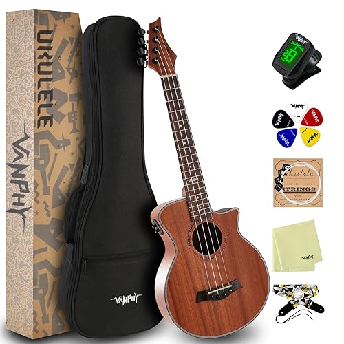 Electric Ukelele Tenor Ukulele Acoustic Electric Uke with Equalizer 26 Inch ukulele for Adults Beginner with Starter Ukele Kit Include Electric Ukulele Case Tuner Strap String Picks Clean Cloth - Tenor 26" - EQ