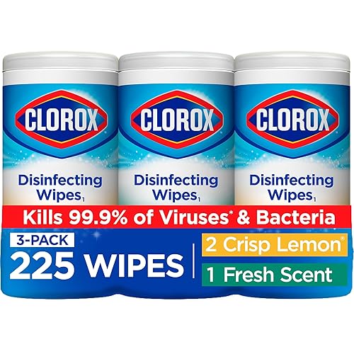 Clorox Disinfecting Wipes Value Pack, Household Essentials, 75 Count, Pack of 3 (Package May Vary) - 75 Count (Pack of 3)