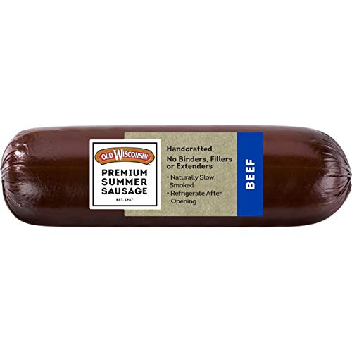 Old Wisconsin Premium Summer Sausage, 100% Natural Meat, Charcuterie, Ready to Eat, High Protein, Low Carb, Keto, Gluten Free, Beef Flavor, 8 Ounce - 8 Ounce (Pack of 1)