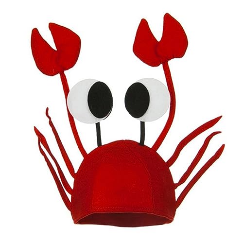 ZHHENIALY Crab Hat Set- Funny Party Hats Dress Up Crazy Theme Party Roleplay Hats Set Novelty 3D Crab Hat for Unisex - Crab Hat Only