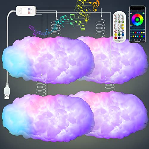 4PCS 3D Big Cloud Lightning Light Kit