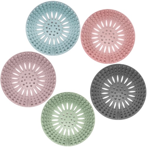 Hair Catcher Durable Silicone Hair Stopper Shower Drain Covers Easy to Install and Clean Suit for Bathroom Bathtub and Kitchen 5 Pack - 5 Pack