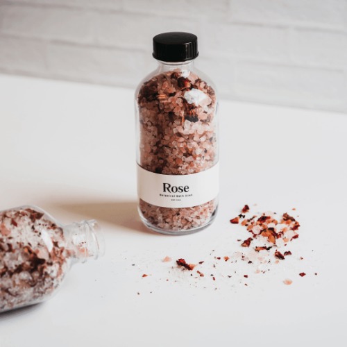 Rose Botanical Bath Soak | Glass Bottle