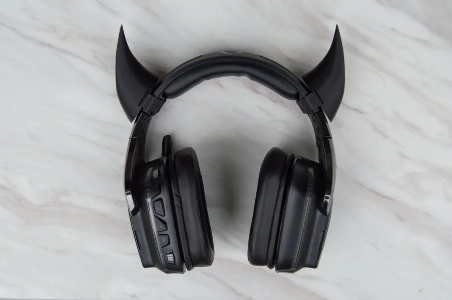 Horns for Headset || Lightweight and Comfortable, Live Streaming Props, Devil Demon Succubus Satan Cosplay, Witchy Goth Gaming,DJ Gamer Gift