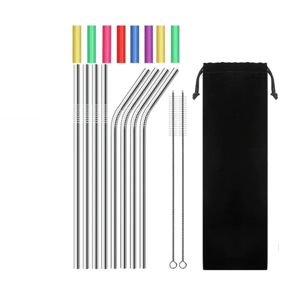 Reusable Metal Drinking Straws (8pc) by Living Simply House