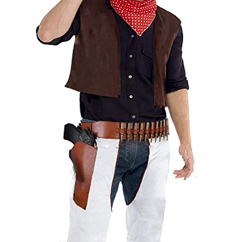 nobrand Cos cowboy Gun Belt and Holster Masquerade cowboy Vintage belt & gun holster (Belt & right holster) - Belt & Right Holster