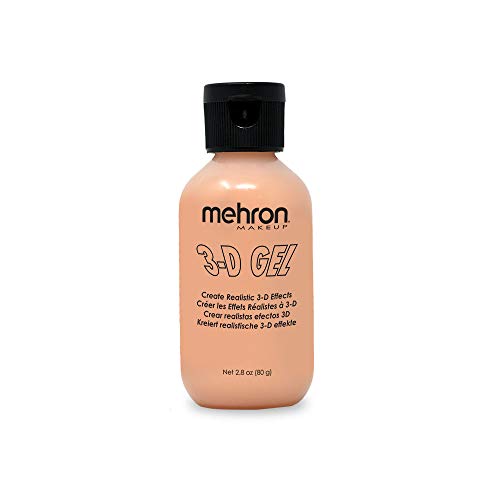 Mehron Makeup 3-D Gel | Gelatin Special Effects Makeup | Halloween FX Makeup & Scarring Gel | Fake Skin for Stage, Screen, Theater, Cosplay, and Halloween (2 oz) (Fleshtone) - 2 Ounce (Pack of 1) - Fleshtone