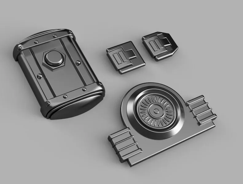 Wasteland Vaultsuit Electronics Hard parts buckles (3D MODEL)