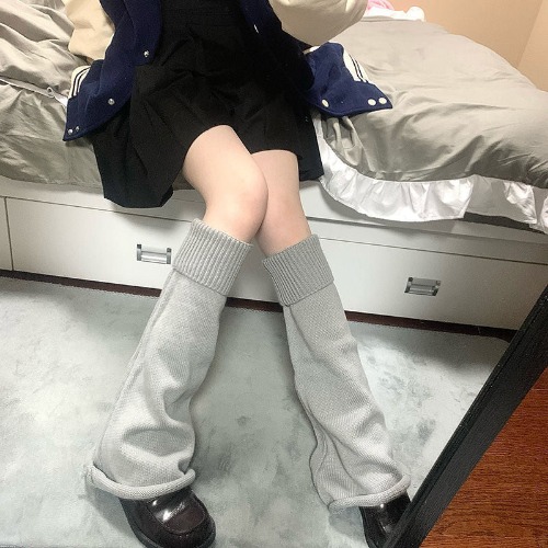 Traditional Cozy Leg Warmers - Gray