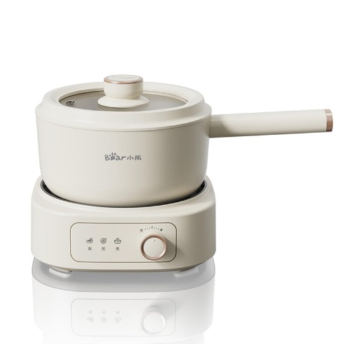 Electric Hot Pot with Steamer, 2.5L Shabu Shabu Hot Pot with Dual Power Control, Electric Cermic Glaze Non-Stick Frying Pan, Portable Travel Cooker for Ramen/Steak/Fried Rice/Oatmeal/Soup