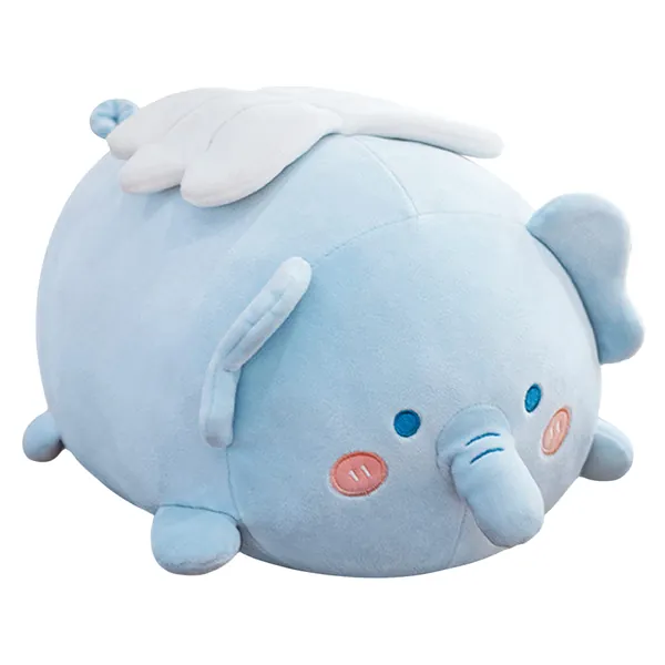 Roinvivi Cute Elephant Stuffed Animal Toy Plush Pillow Toy Kawaii Plushie Gifts for Girls and Boys 13.77" - Blue 13.77"