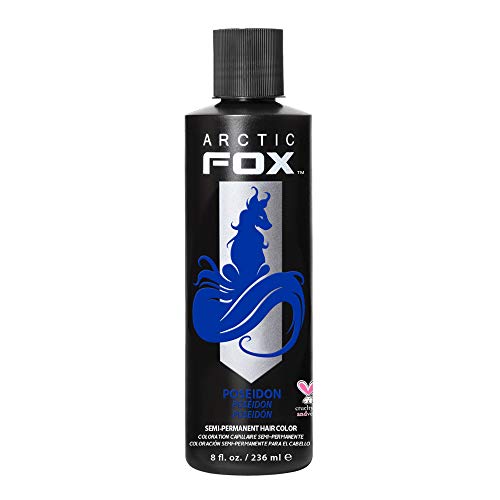 ARCTIC FOX Vegan and Cruelty-Free Semi-Permanent Hair Color Dye (8 Fl Oz, POSEIDON) - POSEIDON - 8 Fl Oz (Pack of 1)