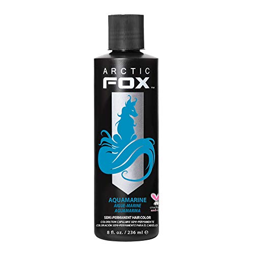 ARCTIC FOX Vegan and Cruelty-Free Semi-Permanent Hair Color Dye (8 Fl Oz, AQUAMARINE) - AQUAMARINE - 8 Fl Oz (Pack of 1)
