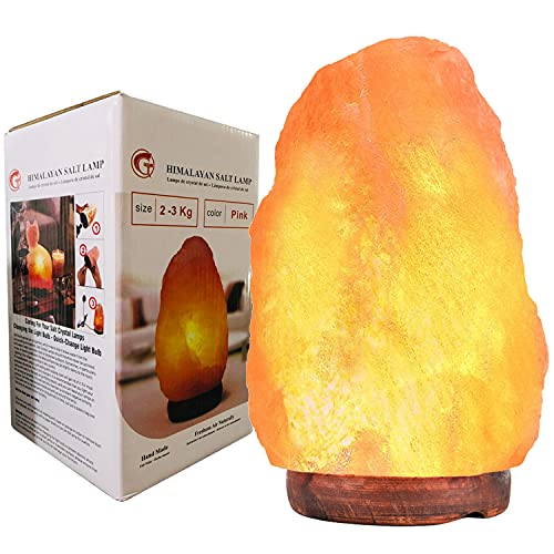 Himalayan Natural Salt Lamp Crystal Rock from the Himalayan Mountains Hand Crafted Healing Ionizing Salt Lamps PINK,GRAY,WHITE With Bulb And UK plug Prime Quality 100% Original Natural Pink, 2-3 KG) - Gray,pink,white - 2-3 KG