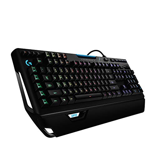 Logitech G910 Orion Spectrum Illuminated Mechanical Gaming Keyboard, RGB Backlit Romer-G Tactile Key Switches, 9 Programmable G-Keys, Arx Dual Display Technology, QWERTY UK Layout, Black - UK Layout - Single