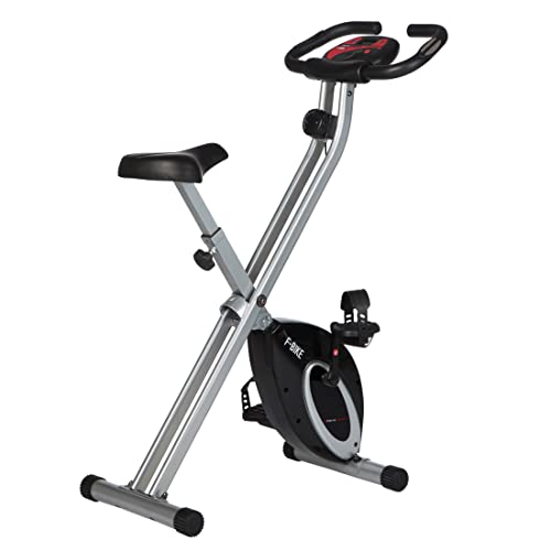 Ultrasport F-Bike, Bicycle Trainer, Exercise Bike, Foldable Exercise Bike, LCD Display, Opt. Hand Pulse Sensors, Adjustable Resistance Levels, Easy To Assemble, Ideal For Athletes And Seniors - 110 kg - F-Bike - Black/Silver