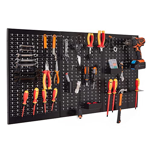 VonHaus Tool Pegboard - 45pc - Shed and Garage Wall Storage Tool Board - Secure Tool Organiser Wall Mounted for Hand Hammer, Screwdrivers, Wrenches, Spanners, Bits - Tool Board Wall Mounted
