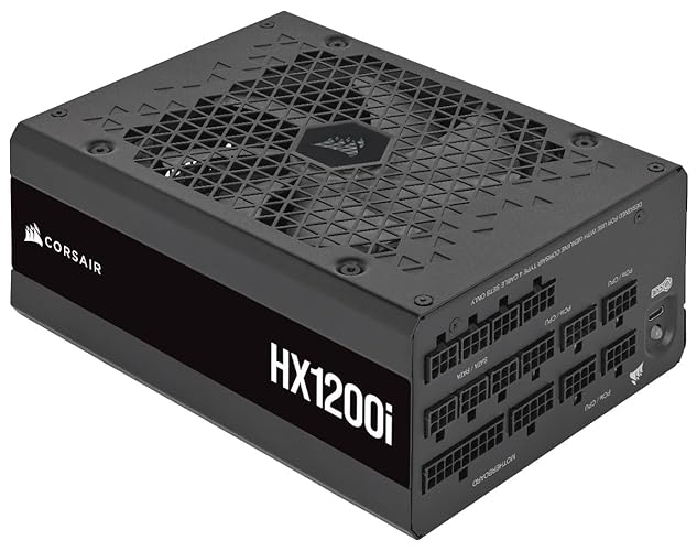 CORSAIR HX1200i Fully Modular Ultra-Low Noise ATX Power Supply - ATX 3.0 & PCIe 5.0 Compliant - Fluid Dynamic Bearing Fan - CORSAIR iCUE Software Compatible - 80 Plus Platinum Efficiency - Black - 1200 Watts